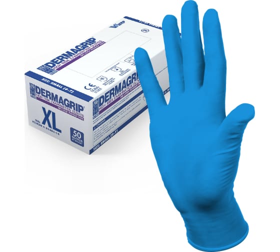 Перчатки латексные пов.прочности XL темно-синие High Risk HR004G (1уп-25пар) ЧЗ