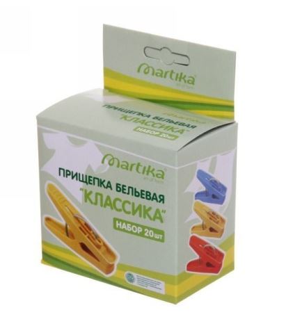 Прищепки для белья пластмассовые Классика С17Н (1уп-20шт)