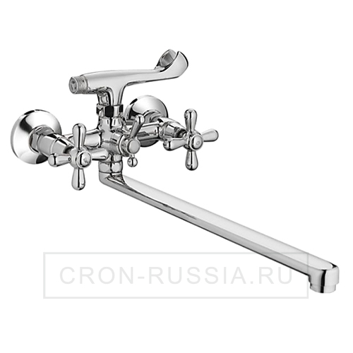 Смеситель для ванны CRON плоский поворот.излив 270мм шаров.перекл.двухвент.хром CN2125 789700