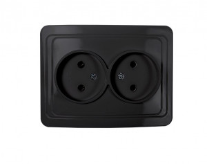 Розетка 2СП черный б/з Classico 2102B 16А IP20 ASD/InHome 934168