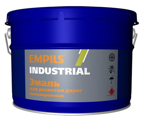 Эмаль для разметки дорог полиакриловая белая 7кг Empils 7274