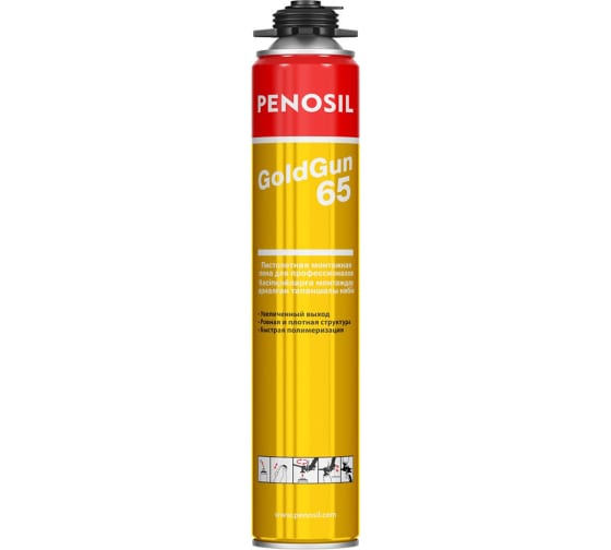 Пена монтажная проф 875мл PENOSIL Gold Gun 65 (1уп-12шт)