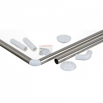Карниз для ванной комнаты 90х90х90см SS хром UNIVERSAL MELODIA Mcr-00014BL 18587