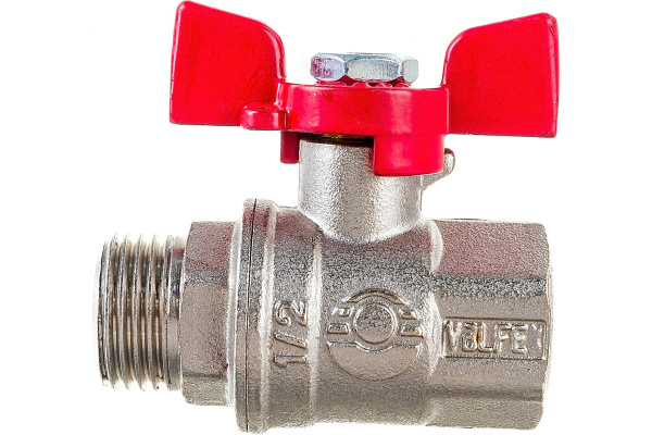 Кран шаровый 1/2 г/ш бабочка никелированный VALFEX VF.218.NB1.012