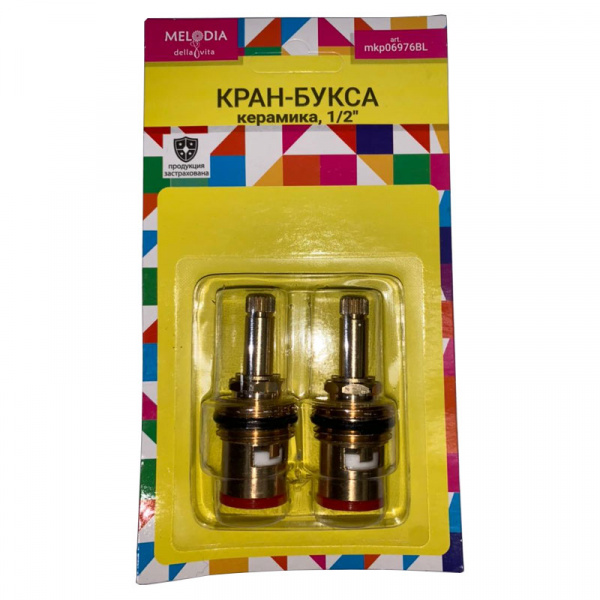 Кран-букса 1/2 керамика повор. 90гр (крест) 24шл пара 06976/06613