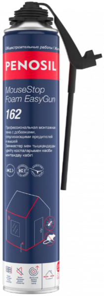 Пена монтажная проф 750мл PENOSIL EasyGun MouseStopFoam 162 Антимышь (1уп-12шт) 