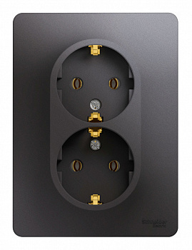Евророзетка 2СП графит GLOSSA GSL0001324