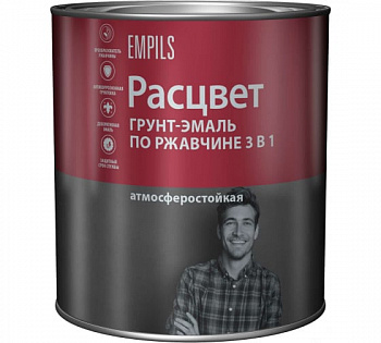 Грунт-эмаль по ржавчине 3в1 серая 1,9кг Расцвет 5212