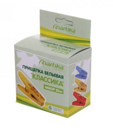 Прищепки для белья пластмассовые Классика С17Н (1уп-20шт)
