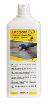 Состав для удаления остатков цементных раст. кислотный 1л LITOCLEAN EVO LITOKOL