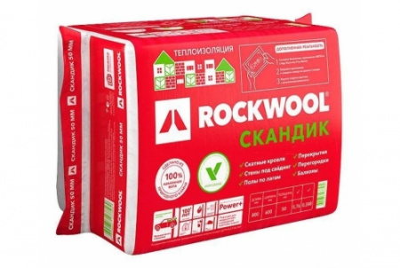 Утеплитель Скандик Лайт Баттс-50 60х80см 5,76м2 0,288м3 пл33кг/м3 ROCKWOOL(1уп-12шт)