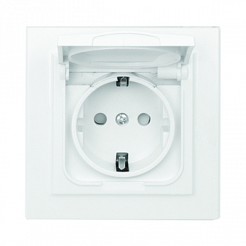 Евророзетка 1СП белая Минск Basicс з/шт. крышка 16А IP44 ERR16-029-100-44 EKF 629611