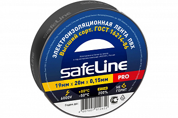 Изолента 19ммх20м черная Safeline 9366