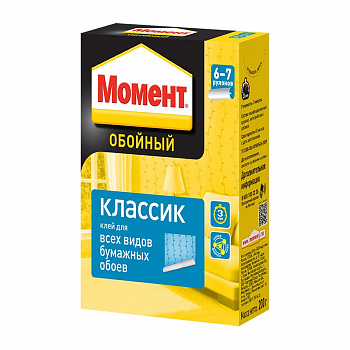 Клей для обоев бумажных 200г Момент Классик (1уп-24шт) 
