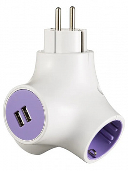 Разветвитель электрический на 2 розетки земля С/А SA1,2-ZD 2USB Octopus СТАРТ 238548