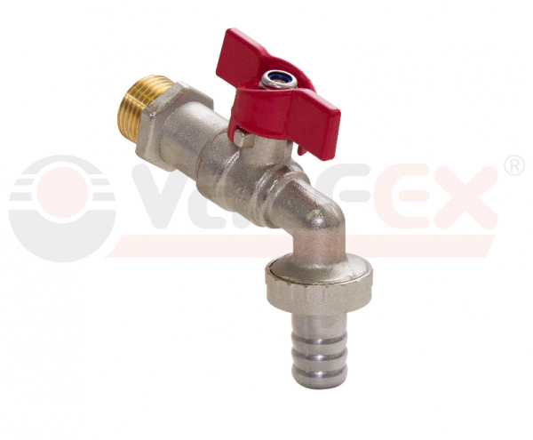 Кран водоразборный 1/2" со штуцером, ручка, VALFEX VF.435.NR.012