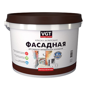 Краска фасадная Белоснежная 3кг ВДАК-1180 ВГТ (1уп-4шт) 1599