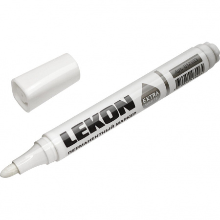 Маркер перманентный LEKON Extra White, белый (1уп-10шт) 012393