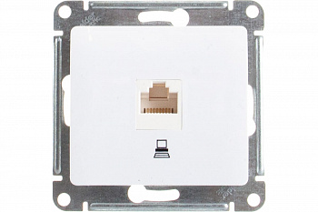 Розетка 1СП в рамку белая компъютерная RJ45 5E GLOSSA GSL000181K