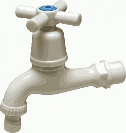 Кран водоразборный 1/2 пластиковый белый MSP20613 66452