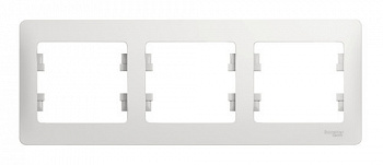 Рамка 3 поста горизонт.белая GLOSSA CSL000103