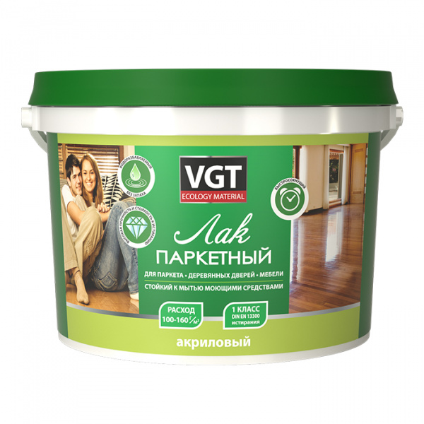 Лак акр.паркетный глянцевый 0,9кг ВГТ (1уп-6шт) 15077