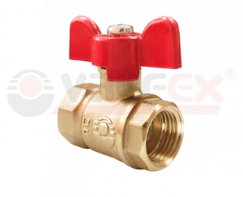 Кран шаровый 1/2 г/г бабочка, латунный PN25 VALFEX OPTIMA VF.217.L0B1.012