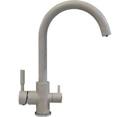 Смеситель для кухни Golden Fox Kitchen pro с высоким изливом, серый, на две воды 11027