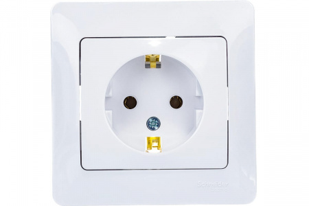 Евророзетка 1СП белая GLOSSA GSL000142 арт 404473