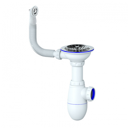 Сифон 3 1/2 40 с выпуском и круглым перелив.без отвода Unicorn B411P