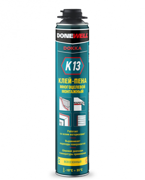 Клей-пена многоцелевой монтажный DONEWELL DOKKA K13 DPP10UAU (1уп-12шт)
