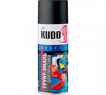Грунт-эмаль для пластика черная KU-6002 KUDO (1уп-12шт)