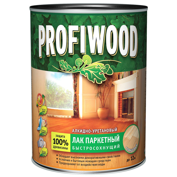 Лак алкидно-уретан. паркетный глянцевый быстросох 0,7кг Profiwood (1уп-14шт) 6272