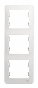 Рамка 3 поста вертикальная белая GLOSSA CSL000107