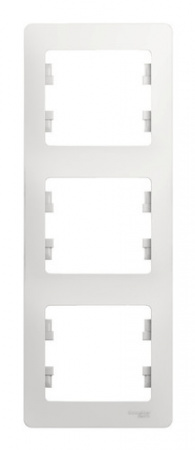 Рамка 3 поста вертикальная белая GLOSSA CSL000107