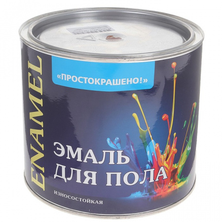 Эмаль для пола желто-коричневая 2,7кг Простокрашено (1уп-6шт) 5207