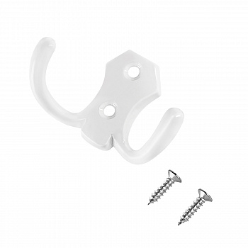 Крючок-вешалка 2-х рожковый 306 B WW белый StahlBuro 946898