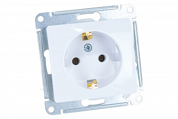 Розетка 1СП в рамку белая с зазем. GLOSSA GSL000143