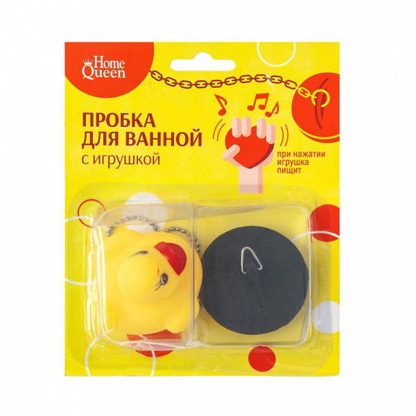 Пробка в ванну с игрушкой асорт. HomeQueen 52517