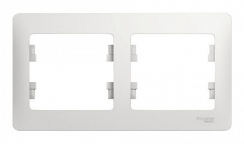 Рамка 2 поста горизонт.белая GLOSSA CSL000102