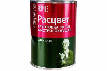 Грунтовка алкидная ГФ-021 быстросохнущая серая 1кг Расцвет (1уп-14шт) 8181 