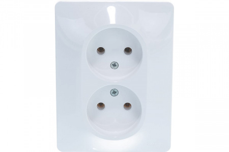 Розетка 2СП белая б/з GLOSSA GSL000120 404475