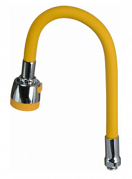 Гусек для мойки желтый гибкий с лейкой 49см 2 режима Melodia LUXE MKP20659