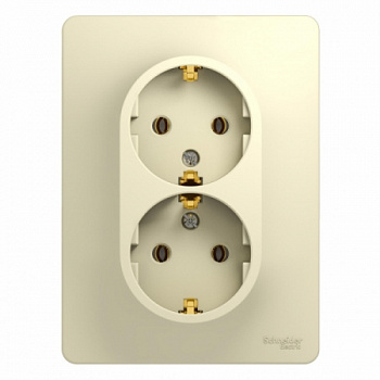 Евророзетка 2СП бежевая GLOSSA GSL000224 404495