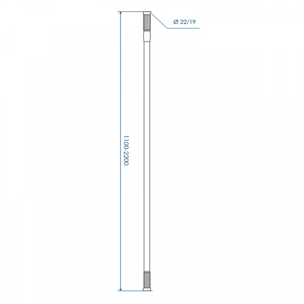 Карниз для ванной комнаты 110-200см голубой INTERLOCK MELODIA Mcr-00005 28382