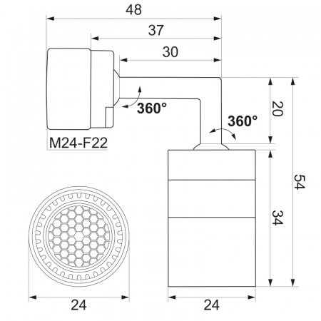 Насадка на кран с регуляцией направления струи М24-F22 хром MELODIA ECO MKP21038BL 22385