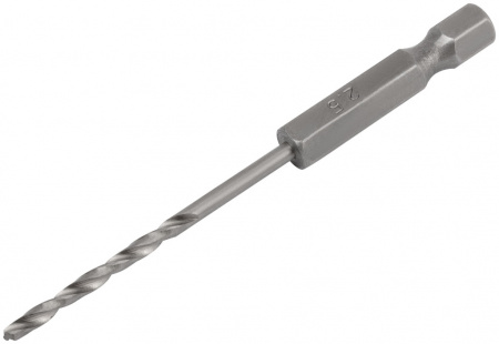 Сверло по металлу HEX1/4  2,5х57 HSS полированное, U-хвостовик под биту FIT 34025
